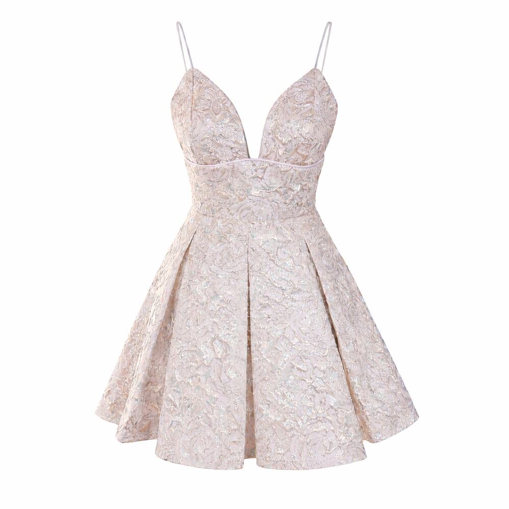 Lucy In The Sky Pink Gold Foil Prom Dress XS 0-2